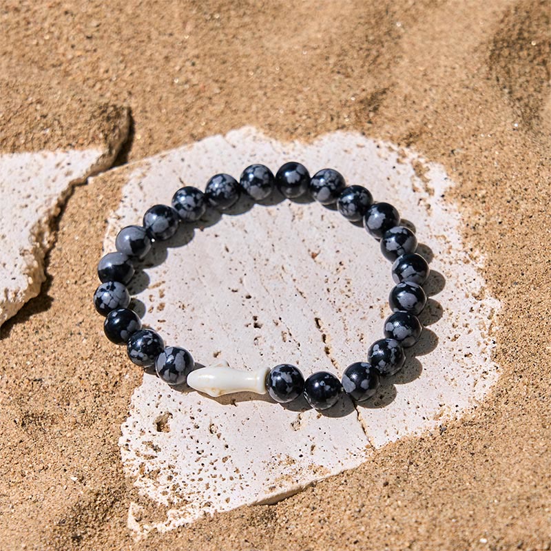 Buddha Stones Natural Agate Stone Shark Wisdom Bracelet