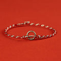Buddha Stones 925 Sterling Silver Peace Buckle Luck String Bracelet