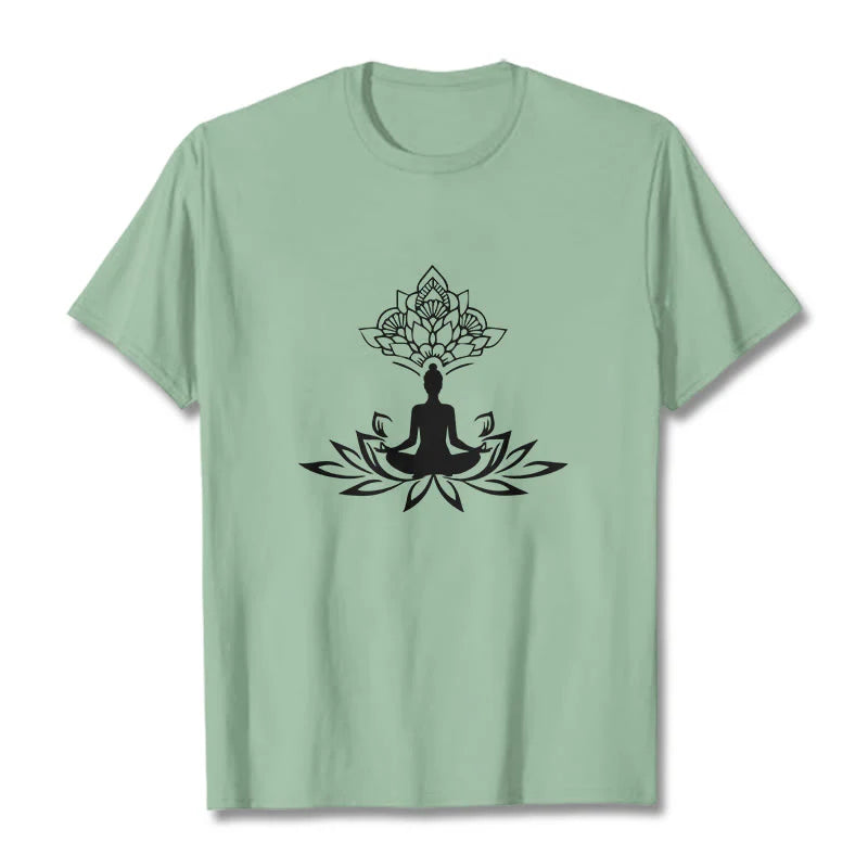 Buddha Stones Lotus Flower Meditation Buddha Tee T-shirt