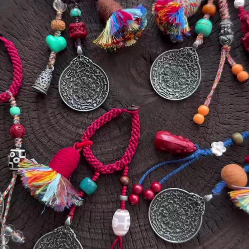 Buddha Stones Chinese Zodiac Nine Palaces Eight Diagrams Buddha Dzi Bead Serenity Key Chain