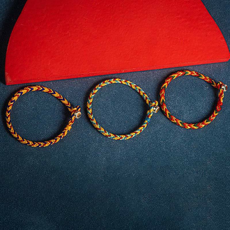 Buddha Stones May you be safe and sound all year round Lucky Multicolored Bracelet
