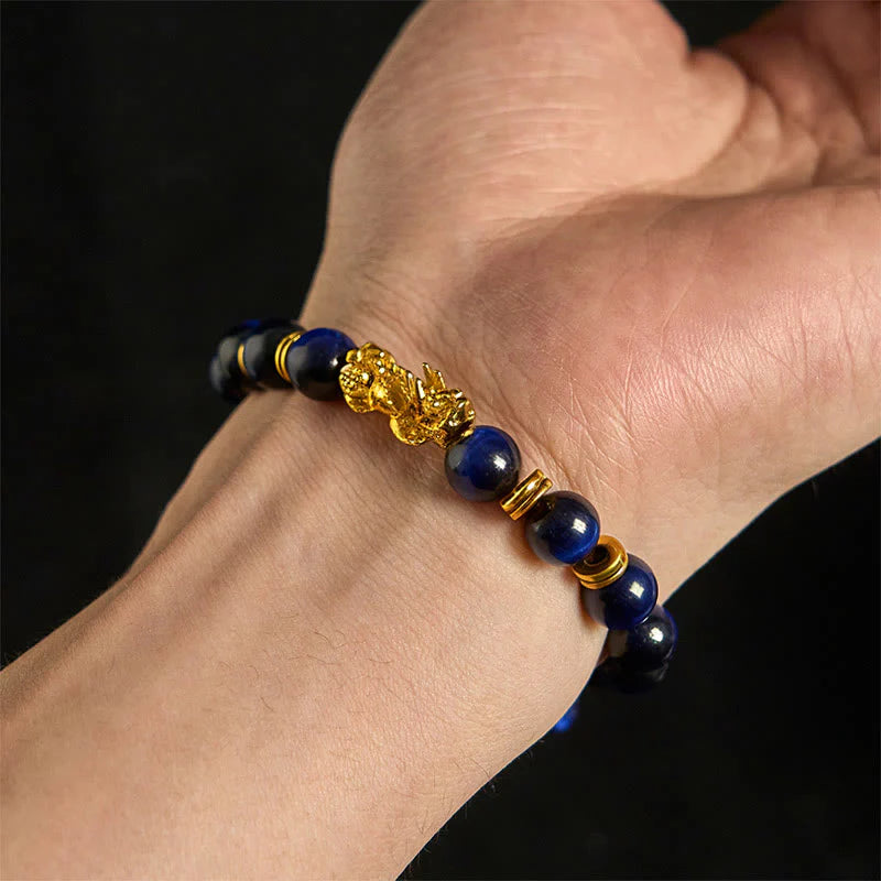 Buddha Stones Various Color Tiger Eye Beads Spacer Beads Pixiu Wealth Courage Bracelet
