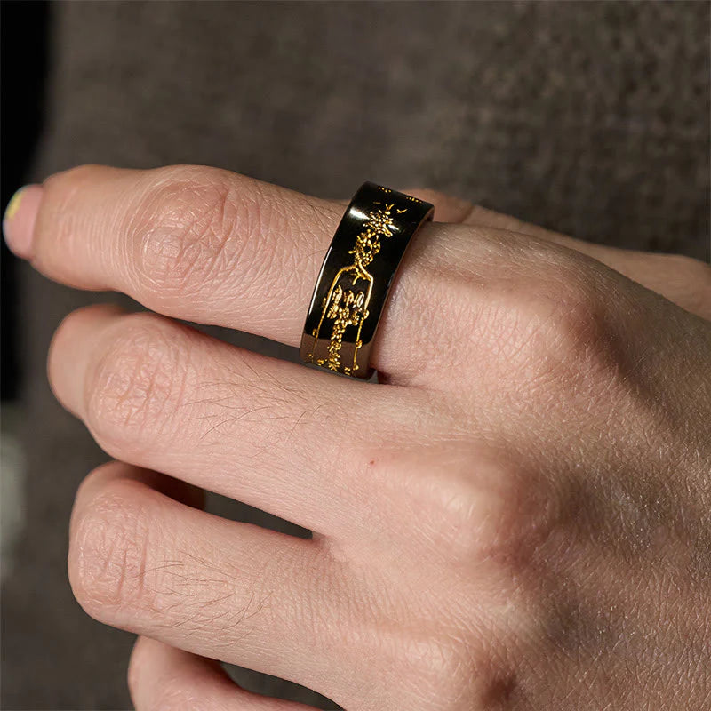 Buddha Stones Copper Word Adjustable Balance Ring