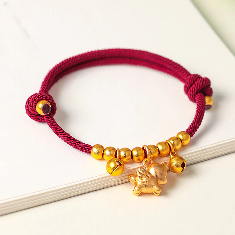 Buddha Stones Year Of The Horse Multiple Horse Styles Rope Luck Strength Adjustable Bracelet