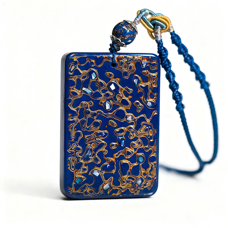 Buddha Stones Handcrafted Lacquer Craft Sandalwood Protection Pendant Necklace