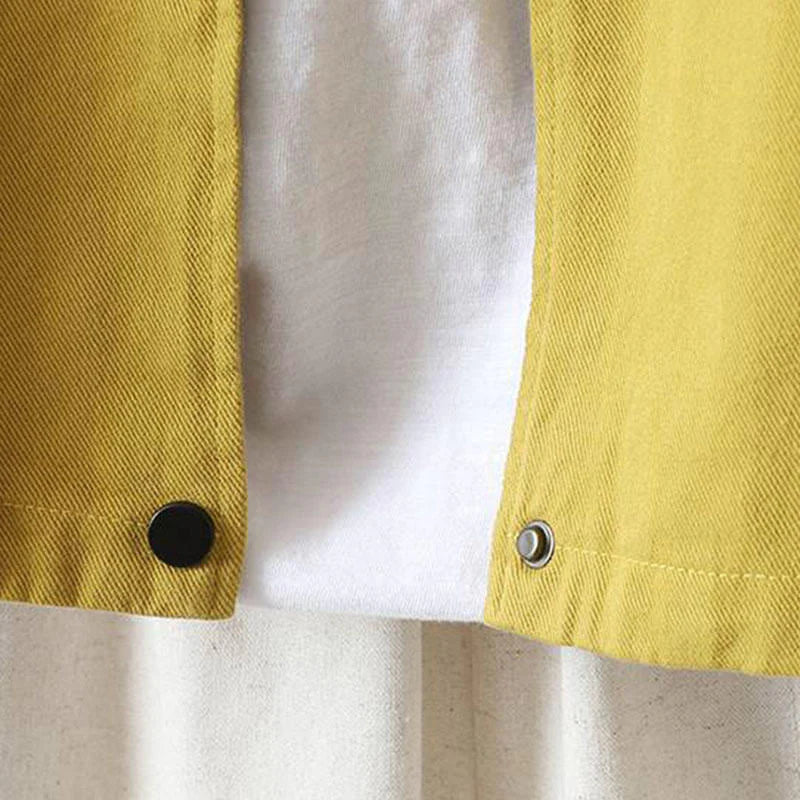 Buddha Stones Fall Button Down Women's Cotton Long Sleeve Outerwear Jacket With Pockets