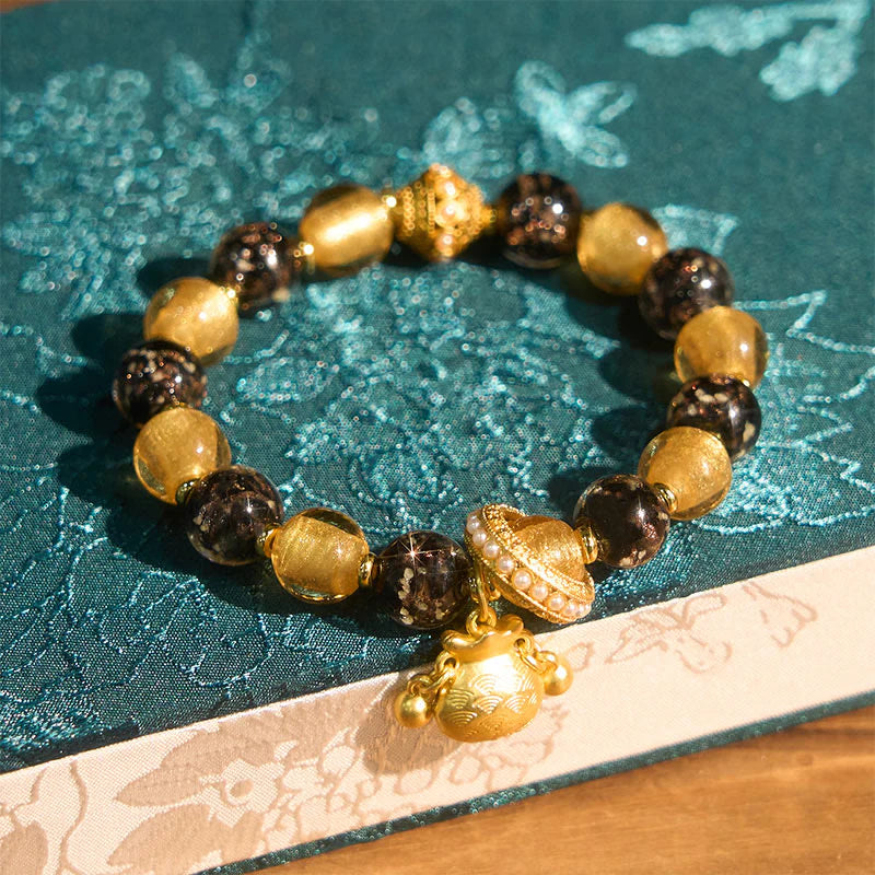 Buddha Stones Fu Character Liuli Glass Blessings Bracelet