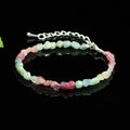 Buddha Stones 4mm Ultra-thin Tourmaline Irregular Beads Positive Chain Bracelet