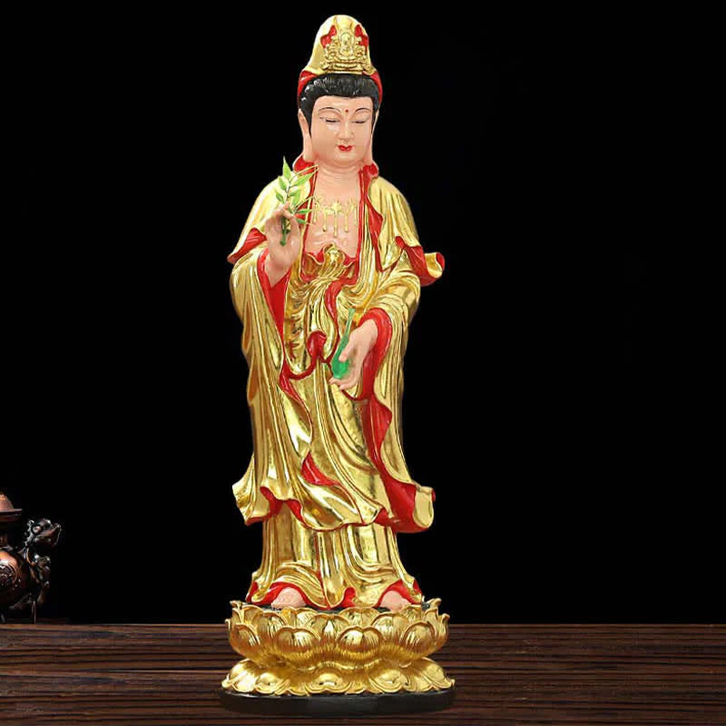 Buddha Stones Chenrezig Bodhisattva Avalokitesvara Figurine Harmony Resin Statue Home Decoration