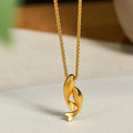 Buddha Stones Double Koi Fish 24k Gold Plated Brass Chain Wealth Necklace Pendant
