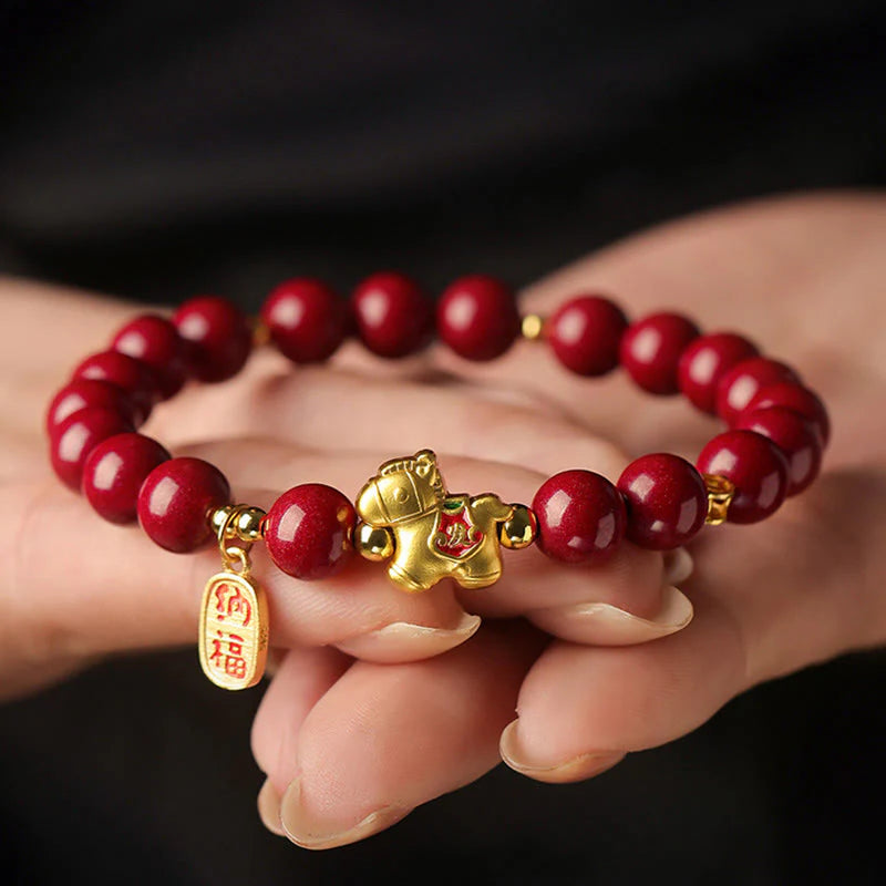 Buddha Stones Year Of The Horse Cinnabar Blessing Bracelet