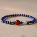 Buddha Stones Small Lazurite Agate Ultra-thin Beads Positive Bracelet