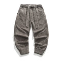 Buddha Stones Winter Solid Color Men's Ankle-Length Corduroy Pants With Pockets