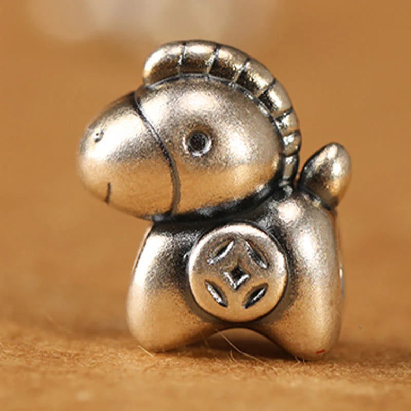 Buddha Stones 999 Sterling Silver Year Of The Horse Fu Character Charm String Braided Luck Bracelet