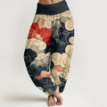 Buddha Stones Cotton Casual Auspicious Clouds Pattern Women's Elastic Waist Harem Pants