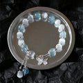 Buddha Stones Cat's Eye Aquamarine Butterfly Charm Support Bracelet