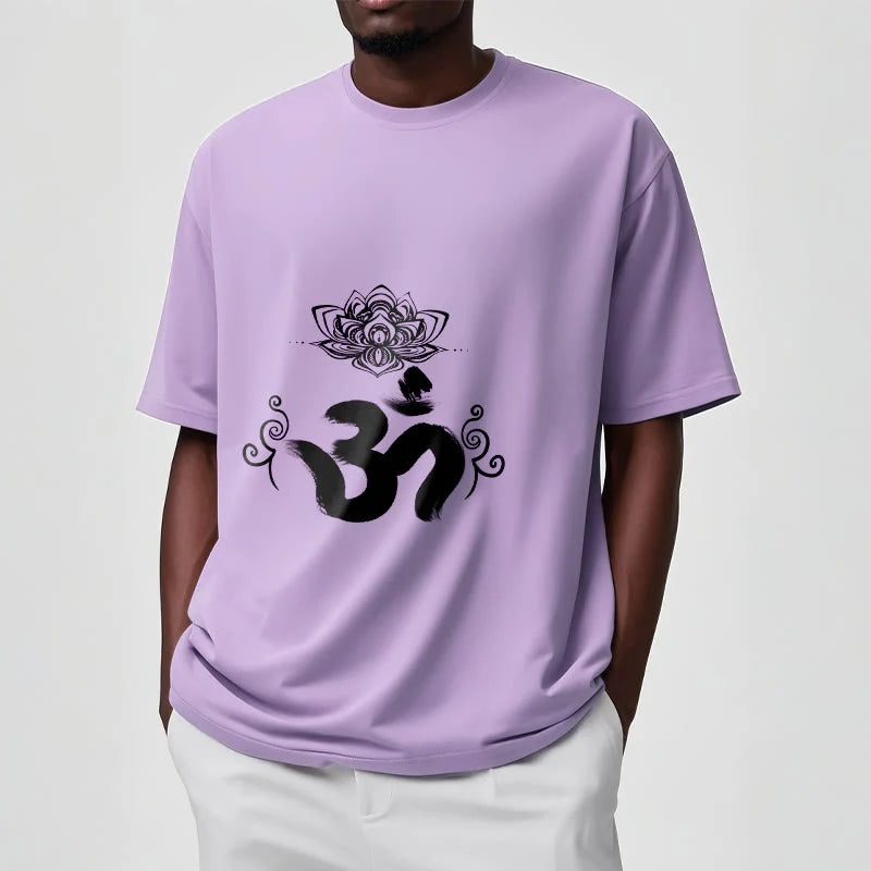 Buddha Stones Om Symbol Sanskrit Floral Tee T-shirt
