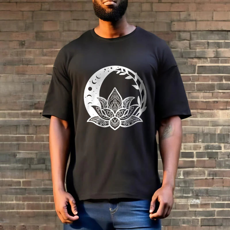 Buddha Stones Lotus Flower Sun Moon Intertwining Vines Tee T-shirt