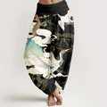 Buddha Stones Pure Cotton Flying Cranes Auspicious Clouds TreeÂ women's Elastic Waist Harem Pants