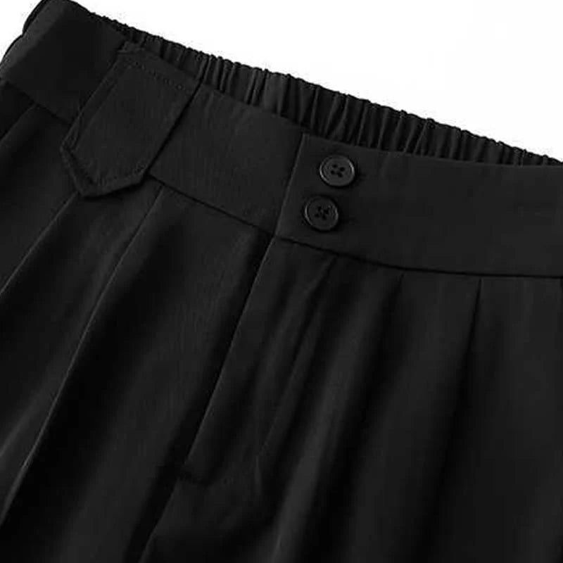 Buddha Stones Summer Casual Zipper Button Loose Plain Cotton Linen Women's Shorts With Pockets