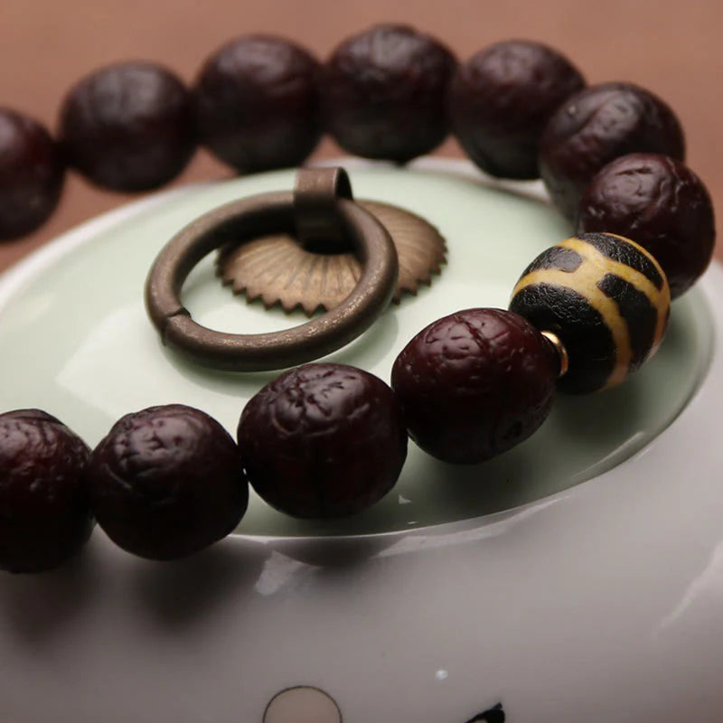 Buddha Stones Tibetan Bodhi Seed Agate Bead Luck Wealth Tassel Charm Wrist Mala (Extra 30% Off | USE CODE: FS30)