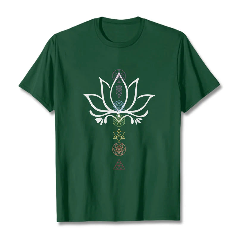 Buddha Stones Lotus Sacred Geometry Tee T-shirt