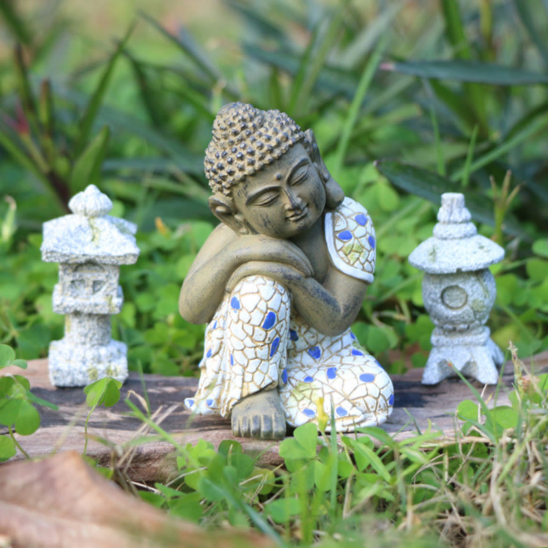 Buddha Stones Meditating Zen Buddha Serenity Resin Statue Figurine Home Decoration