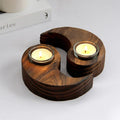 Buddha Stones Yin Yang Wood Candle Holder Meditation Rituals Use Items (Extra 35% Off | USE CODE: FS35)