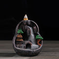 Buddha Stones Mountain Bridges Pattern Meditation Resin Backflow Incense Burner