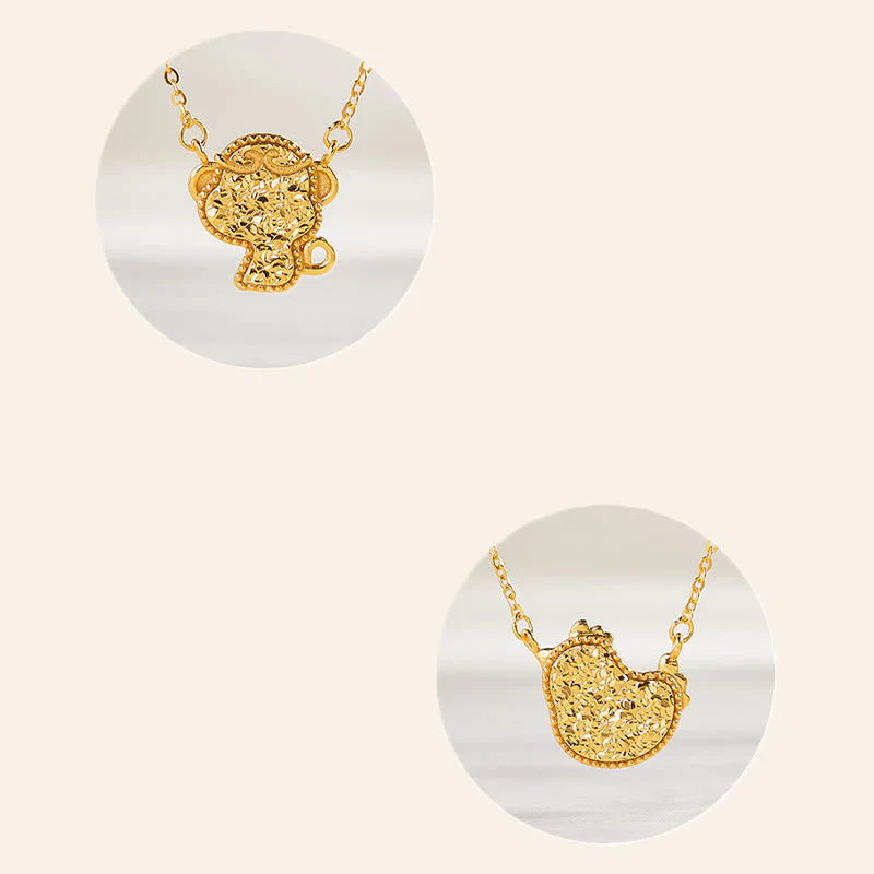 Buddha Stones Year Of The Horse Chinese Zodiac 925 Sterling Silver Coin Design Blessing Chain Necklace Pendants