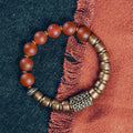 Buddha Stones Tibetan Red Agate Green Agate Copper Confidence Fortune Bracelet