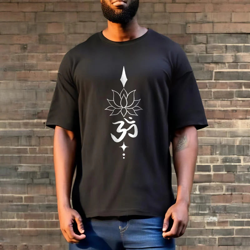Buddha Stones Om Symbol Lotus Tee T-shirt