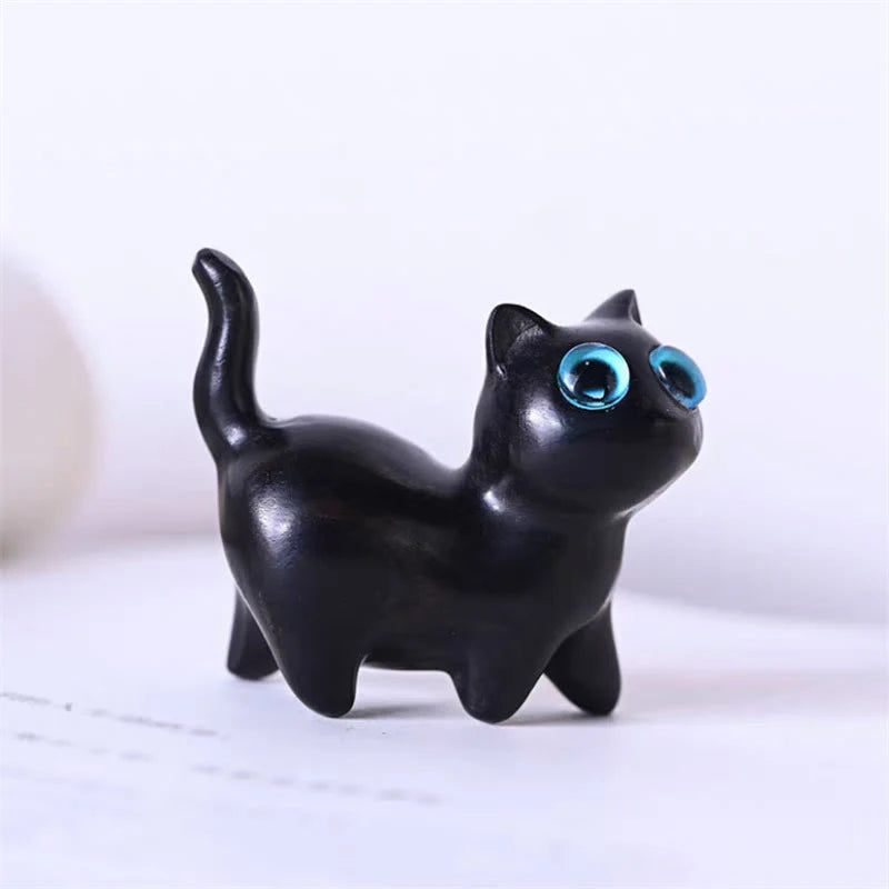 Buddha Stones Green Sandalwood Small Leaf Red Sandalwood Cute Cat Animals Soothing Peace Decoration