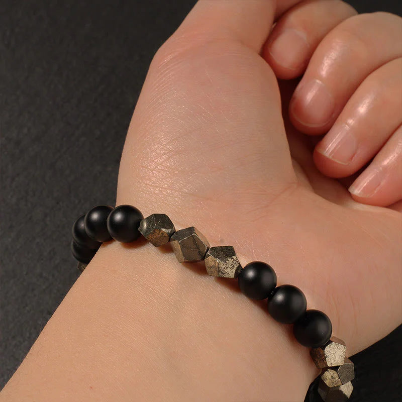 Buddha Stones Pyrite Frosted Stone Confidence Balance Bracelet