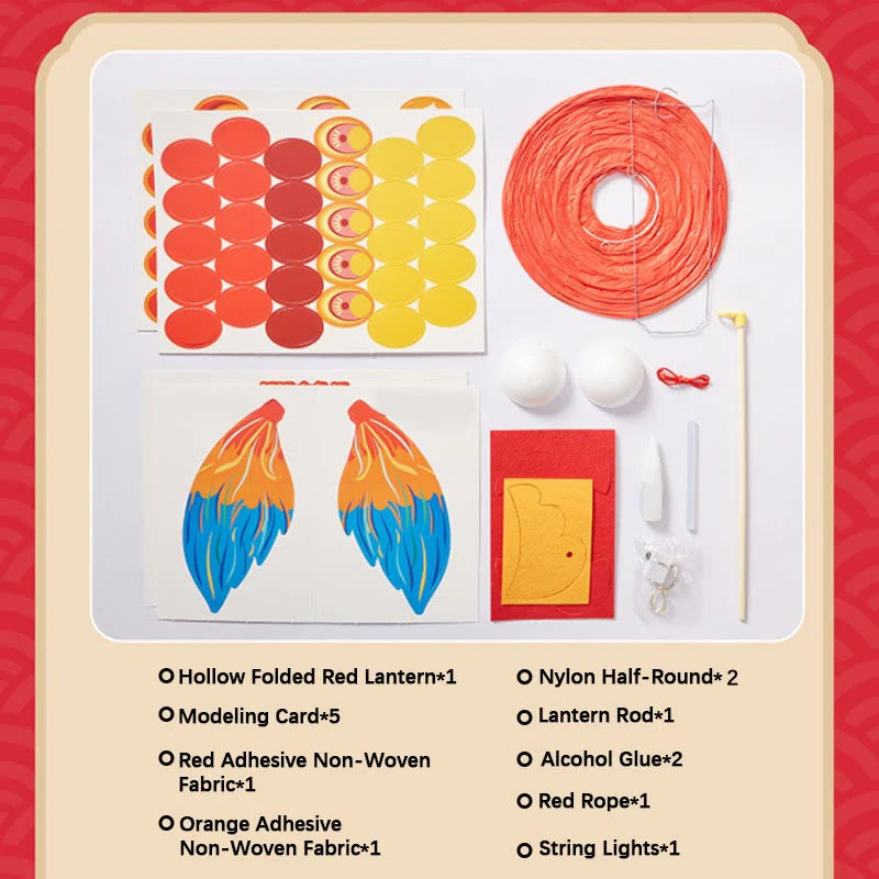 Buddha Stones DIY Good Luck Koi Fish Paper Lantern Lamp Mid-Autumn Festival Child Kids Lantern Decoration