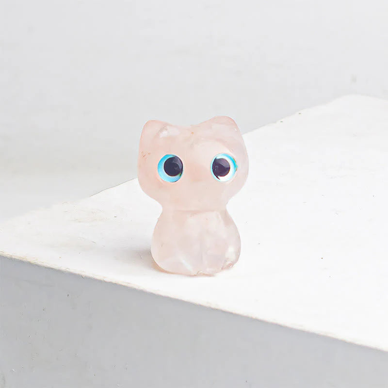 Buddha Stones Crystal Drip Resin Small Cat Purification Decoration Statue