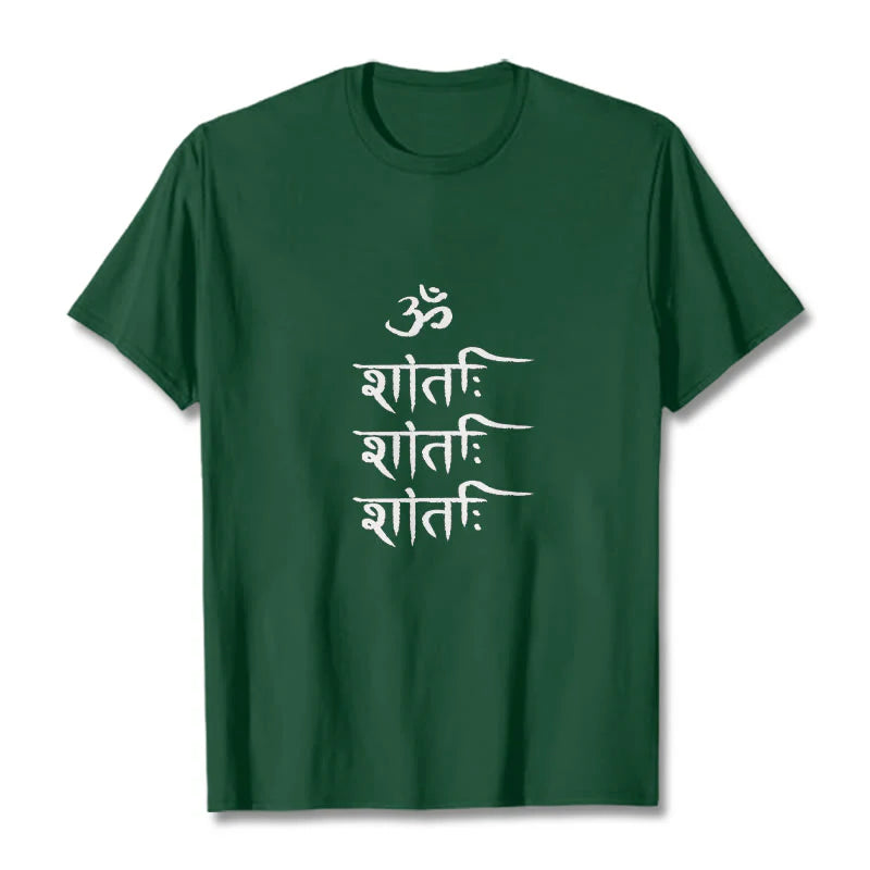 Buddha Stones OM MANTRA Sanskrit Pattern Tee T-shirt