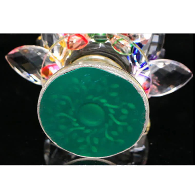 Buddha Stones Lotus Flower Crystal Candle Holder Home Office Offering Decoration