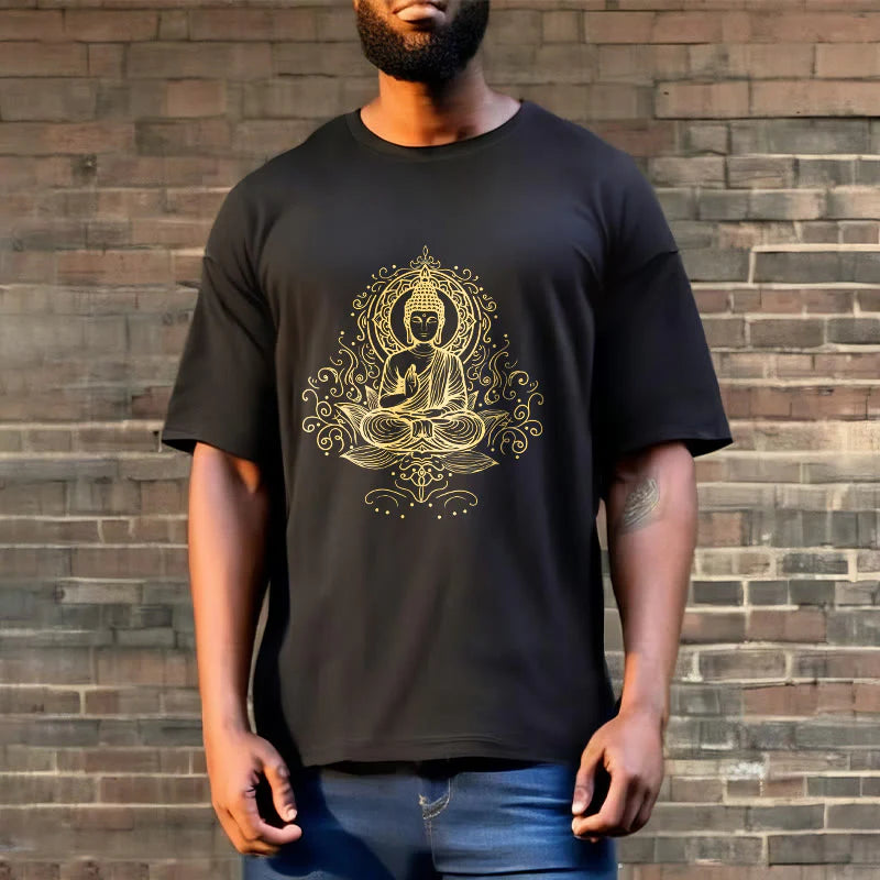 Buddha Stones Lotus Flower Vines Meditation Buddha Tee T-shirt