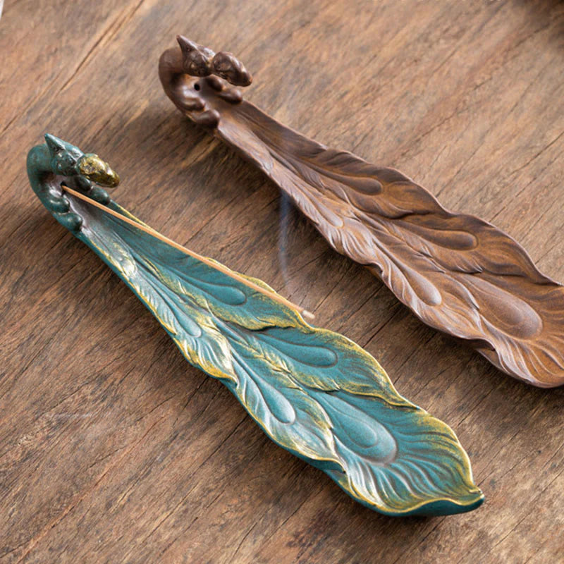 Buddha Stones Peacock Shape Fortune Home Decoration Incense Burner
