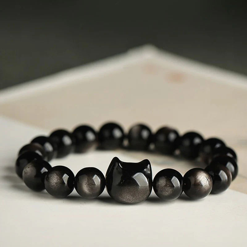 Buddha Stones All the best for Luck and Confidence Lovely Cat Bracelet Includes Gift Message Card