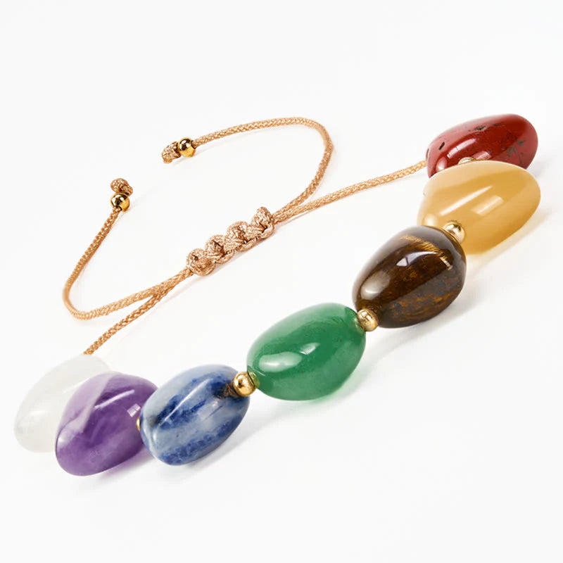 FREE Today: Confidence and Self-acceptance Love Heart Red Agate Amethyst Green Aventurine Colorful Crystal Braided Bracelet