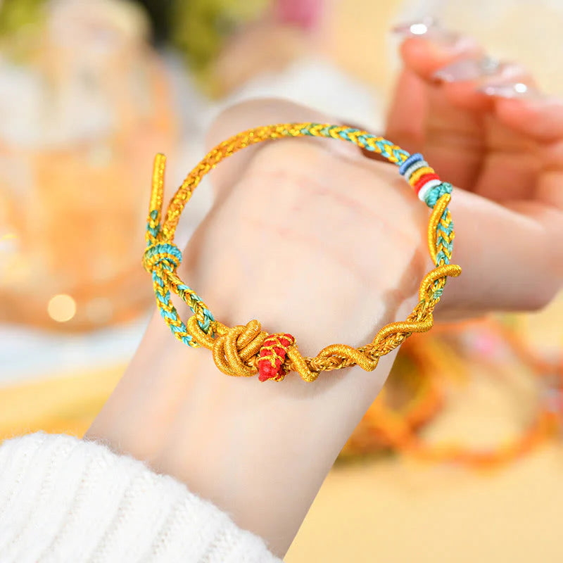 Buddha Stones Colorful String Snake Dragon Year of the Snake Luck Bracelet