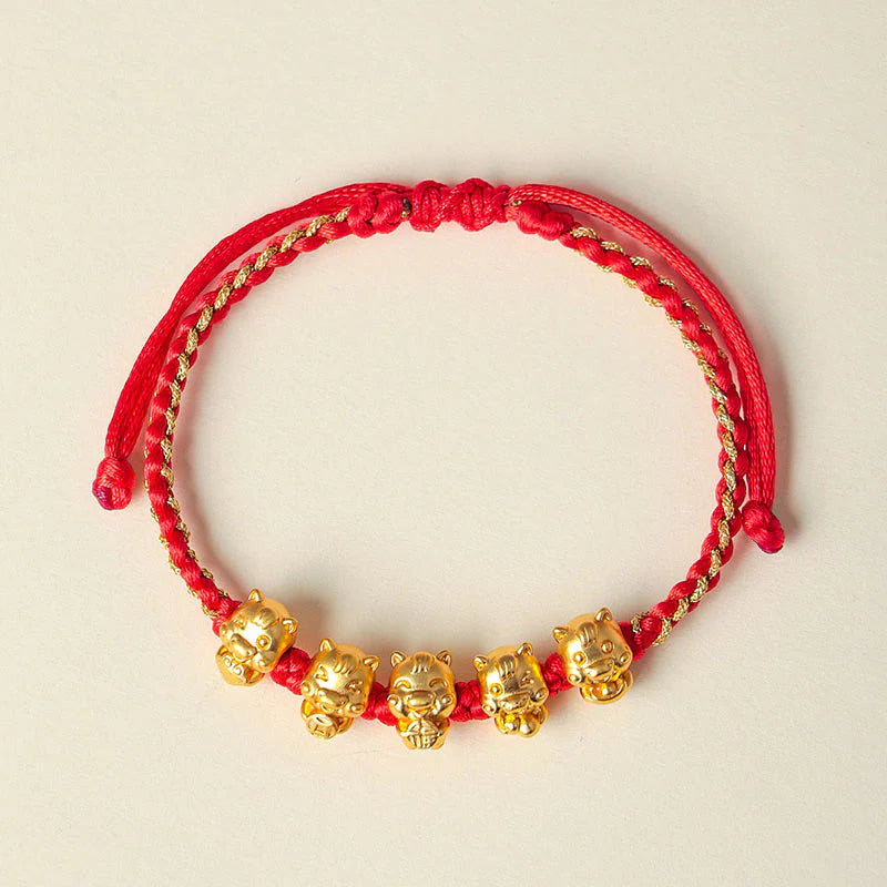 Buddha Stones Fu Character 999 Sterling Silver Year Of The Horse Prosperity Red String Bracelet