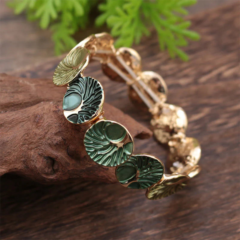 Buddha Stones The Tree Of Life Creation Enamel Alloy Bracelet