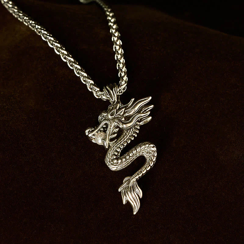 Buddha Stones Dragon Copper Balance Luck Necklace Pendant