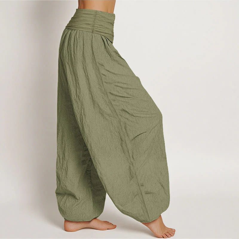 Buddha Stones Pure Cotton Chinese Characters Gourd Pattern Women's Elastic Waist Harem Pants