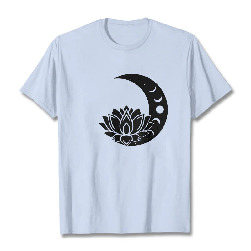 Buddha Stones Crescent Moon Lotus Flower Sun Tee T-shirt