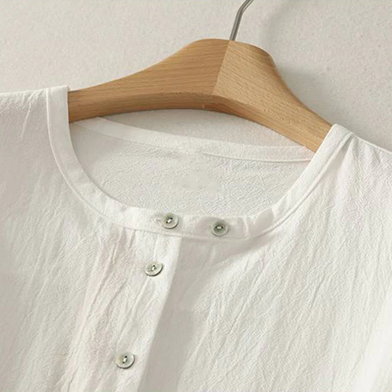 Buddha Stones Fall Crew Collar Long Sleeve Women's Polyester Shirt With Pockets