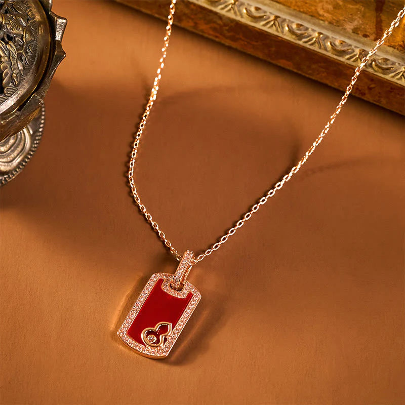 Buddha Stones Gourd Hollow Design Copper Protection Necklace Pendant